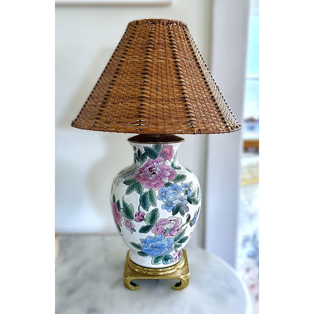 Vintage Hand Woven Dark Wicker Lamp Shade For Sale - Image 12 of 12