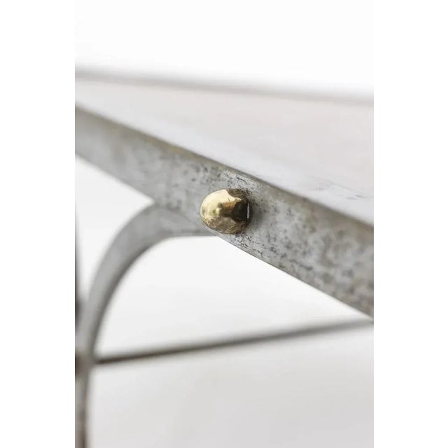 Industrial Style Coffee Table in Silver & Leather, 1970s For Sale - Image 12 of 18