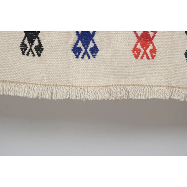 Vintage Oriental Floral Embroidery Jajim Kilim Rug 5'11" X 7'5" For Sale - Image 10 of 13