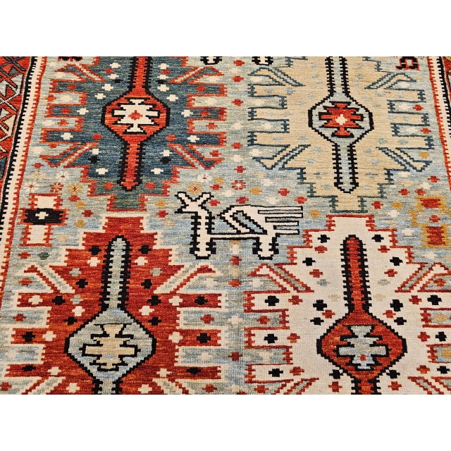 Caucasian Shirvan Area Rug, Handwoven Wool, Allover Geometric Design, 1920s, 4' x 6' For Sale - Image 18 of 18