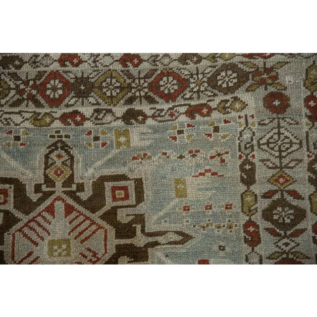 Blue Vintage Distressed Karaja Rug Runner - 3'5" x 16'10" For Sale - Image 8 of 12