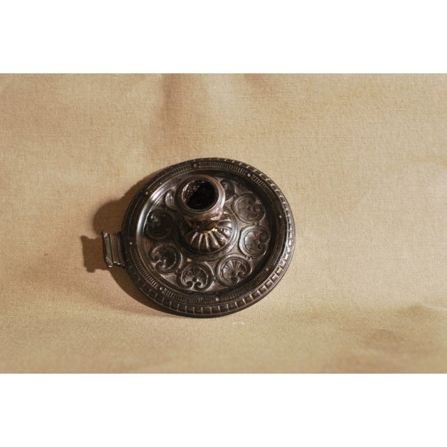 French Art Deco Patinated Bronze Candlestick, 1930s For Sale - Image 6 of 8