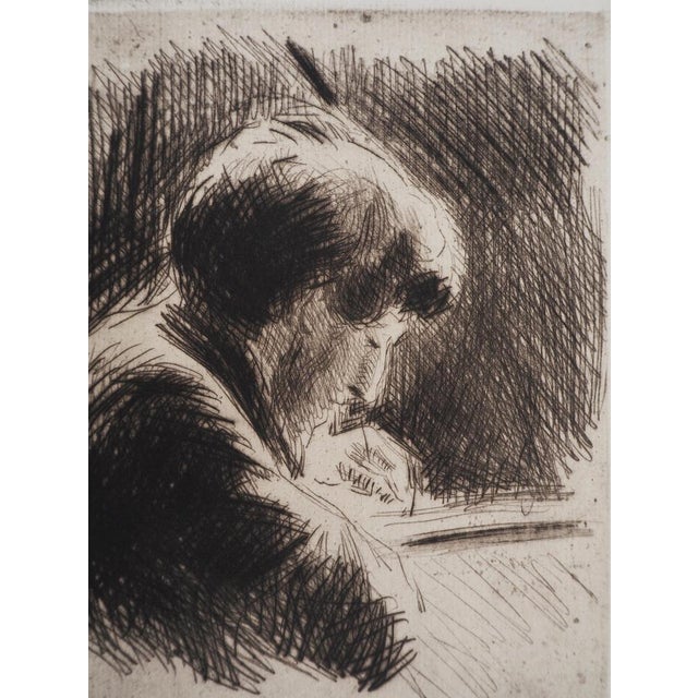 Maximilien Luce, Woman with Short Hair, Straight Profile, 1890, Original Etching For Sale - Image 4 of 6