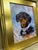 This contemporary Dachshund puppy oil painting on board is signed by artist Paco C for Paco and Company Painting measures:...
