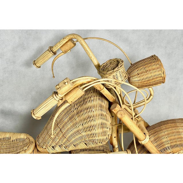 Full Size Wicker & Bamboo Harley Davidson Motorcycle attributed to Tom Dixon for Habitat, 1980s For Sale - Image 14 of 15