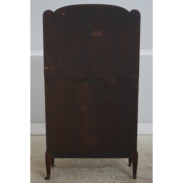 Vintage Regency Style 3 Tier Inlaid Mahogany Cabinet For Sale - Image 18 of 18