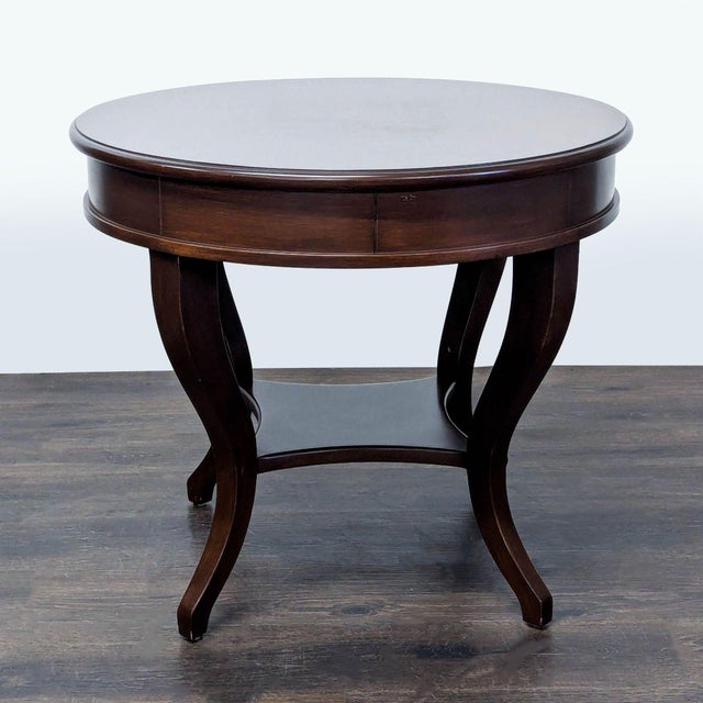 Contemporary One Drawer Drum Table With Shelf For Sale - Image 3 of 10