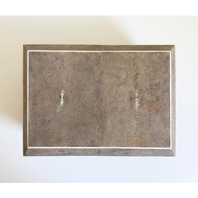 Large R & Y Augousti Shagreen Box With Bone Inlay, Late 20th Century For Sale - Image 10 of 18