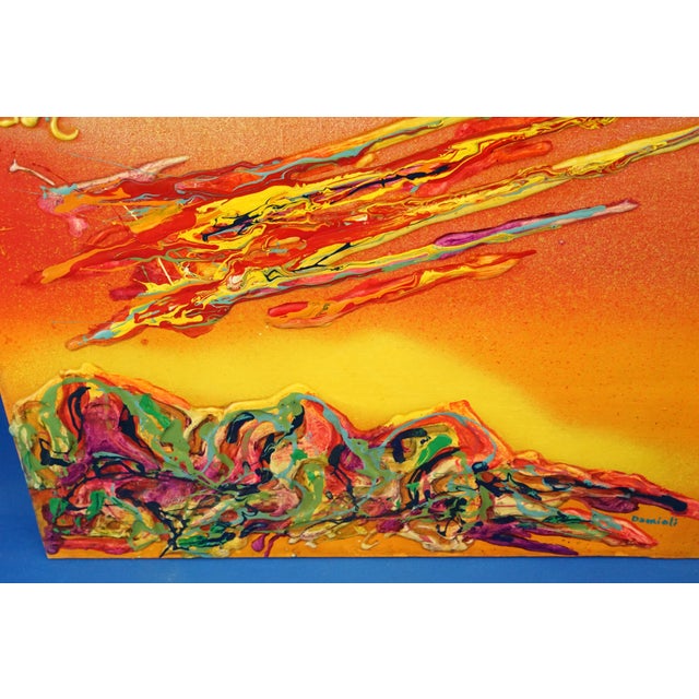 Aldo Damioli, Abstract Astronomy Material Composition, 1960s, Oil on Canvas For Sale - Image 4 of 14