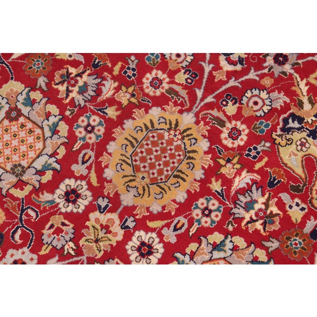Shabby Chic 1990's Pak-Persian Tam Red/Blue Wool Rug - 8'0'' X 10'3'' For Sale In New York - Image 6 of 9