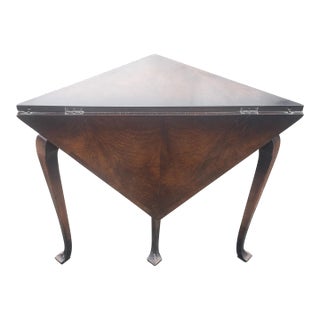 19th Century Rare English Walnut and Burl Handkerchief Card Table Tea Table For Sale