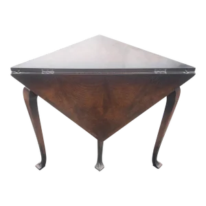 19th Century Rare English Walnut and Burl Handkerchief Card Table Tea Table