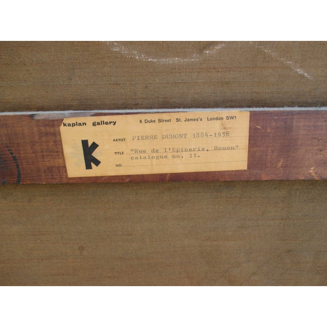 Gray "Rouen La Rue De L'epicerie"by Pierre Jean Dumont Painting Circa 1920s For Sale - Image 8 of 10