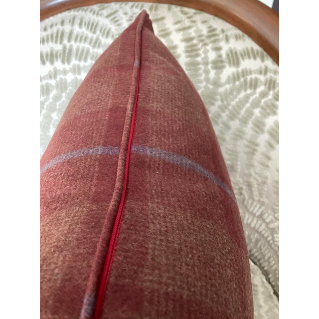 18" Schumacher Montana Wool Plaid 66665 Pillow in Burgundy For Sale - Image 14 of 18
