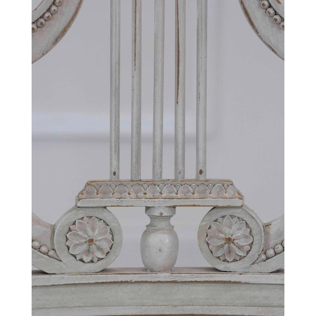 Pair of Antique French Neoclassical Painted Chairs in Antique Linen For Sale - Image 12 of 12
