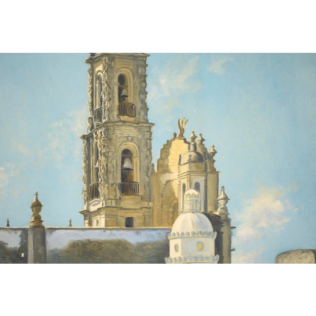 Tan Bell Tower - European Cityscape For Sale - Image 8 of 8