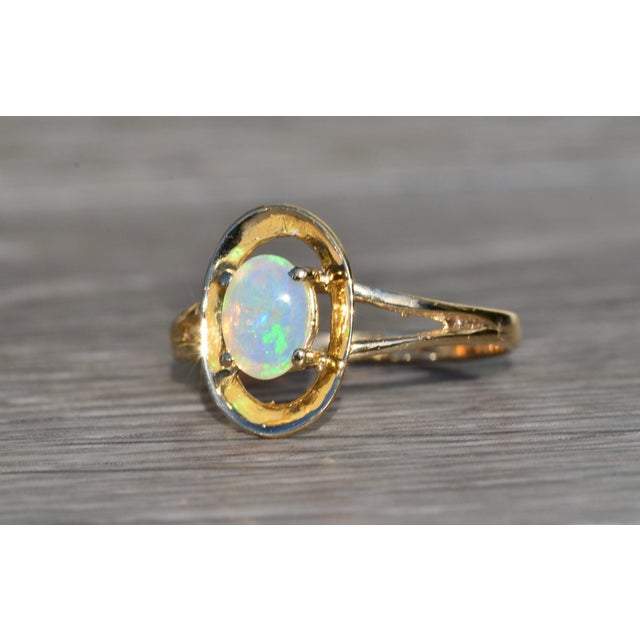 The Calera: Ladies Yellow Gold Australian Opal Ring For Sale - Image 4 of 10