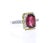 Contemporary Tourmaline Sapphire Diamond White Gold Cocktail Ring, Size 7 For Sale - Image 3 of 5