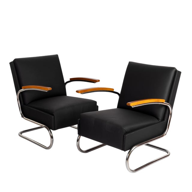 Set of Vintage Cantilever Armchairs, 1930s For Sale