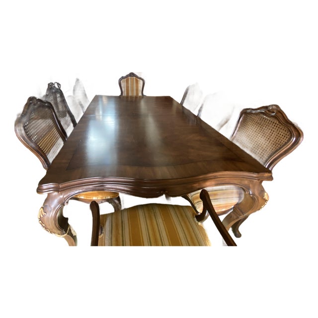 Vintage French-Style, Walnut Dining Room Table For Sale