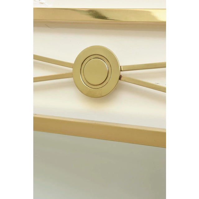 1960s Vintage Modernist Billy Haines Style Brass Medallion Mirror 1960's For Sale - Image 5 of 11