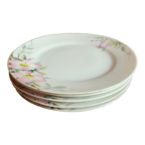 Early 20th Century Nippon Azalea Porcelain Plates, Japan, Set of 5