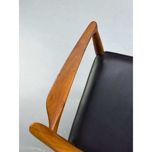 Teak and Leather Armchair by H. W. Klein for Bramin, 1960s For Sale - Image 12 of 18