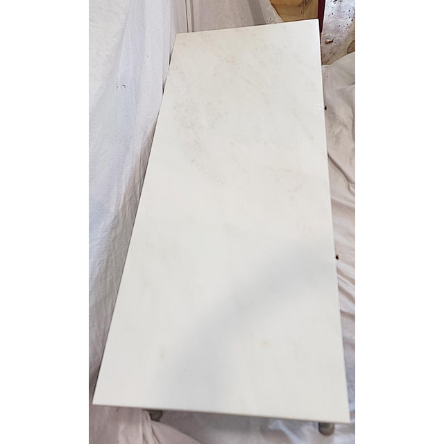 1970s 1970s Painted Marble Top Coffee Table For Sale - Image 5 of 12
