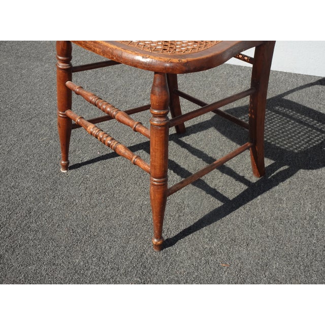 1950s Vintage French Country Brown Cane Side Chairs - a Pair For Sale - Image 12 of 13