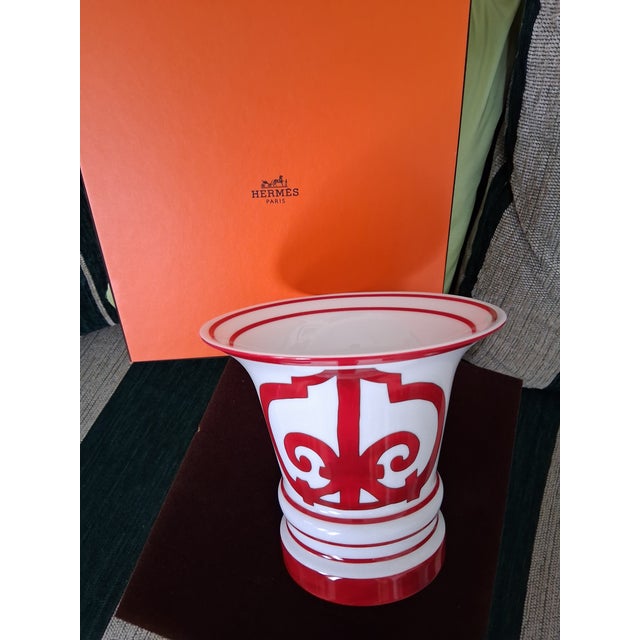 Late 20th Century Hermes Porcelain Vase For Sale - Image 4 of 4