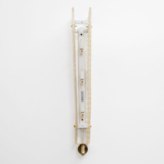 Gold Art Deco Brass and Gold Graniglia Murano Glass Sconces, 2000s, Set of 2 For Sale - Image 8 of 9