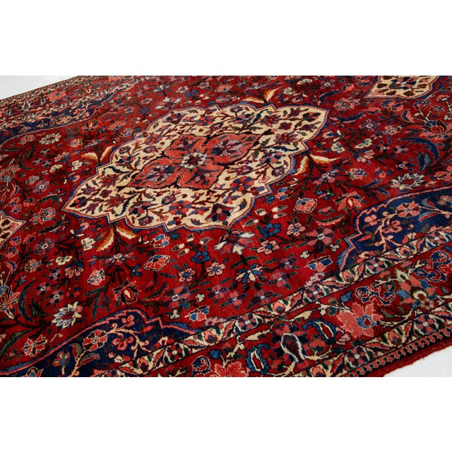 Textile Vintage Medallion Bakhtiari Persian Wool Rug For Sale - Image 7 of 10