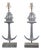 Pair of Iron Table Lamps with Anchors and Sailboats on Rectangular Bases For Sale