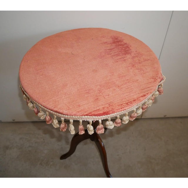 English Gypsy Round Side Table Small antique round side table. Late 19th - early 20th century, English. Round top covered...