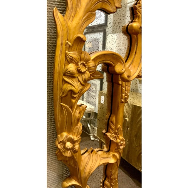 Ralph Lauren Hand Carved Burnished Gold One Fifth Wall Mirror For Sale In Atlanta - Image 6 of 7