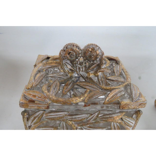 Imperial Glass 4pc Ormolu Vanity Set With 2 Perfume Bottles 1 Tray 1 Box 4723b For Sale - Image 12 of 18