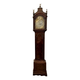 Antique George II Mahogany 8 Day Strike Silent Longcase Clock by Henry Weedon, London, 1770 For Sale