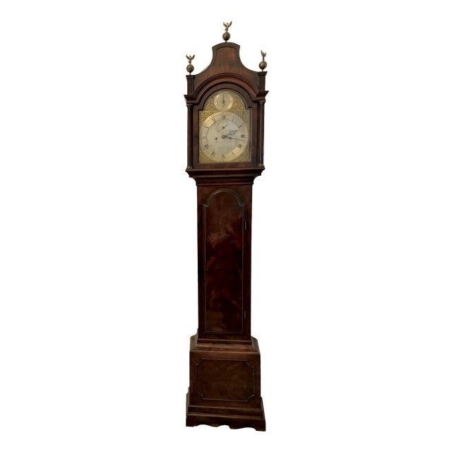 Antique George II Mahogany 8 Day Strike Silent Longcase Clock by Henry Weedon, London, 1770 For Sale