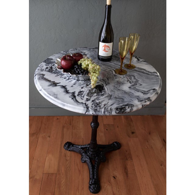 Antique Marble and Cast Iron French Bistro Table For Sale - Image 9 of 15