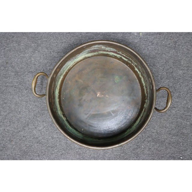 Late 20th Century Antique French Copper Jam Pan With Riveted Brass Handles For Sale - Image 5 of 10