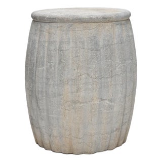 Chinese Limestone Melon Drum Table For Sale