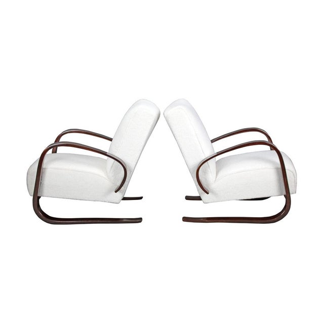 Brown Set of Art Deco Armchairs attributed to Miroslav Navratil, 1930s For Sale - Image 8 of 9