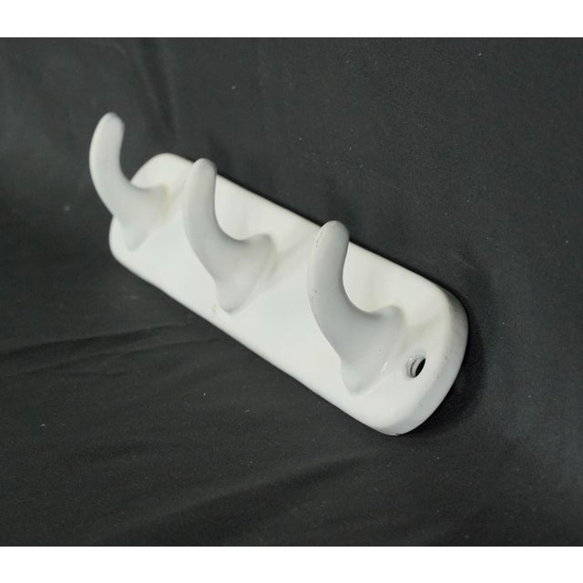 Traditional Vintage European Cast Iron Triple Hook Wall Rack For Sale - Image 3 of 12