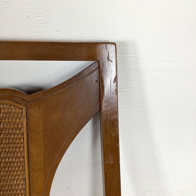 Set of Four 1960s Walnut High-Back Dining Chairs — Cane Insert Backs, Tomlinson Sophisticate Style, MCM For Sale - Image 10 of 12