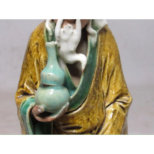 Vintage Chinese Mud Man Lamp For Sale - Image 11 of 12