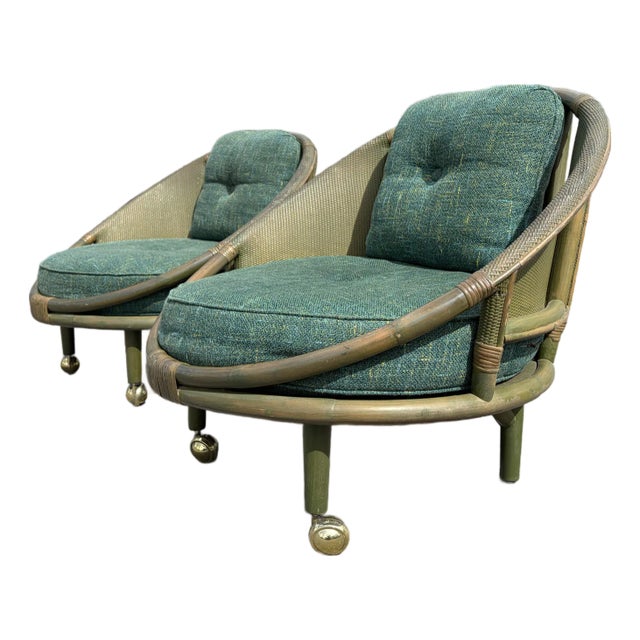 1950s Bamboo Lounge Chairs For Sale