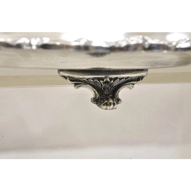 Vintage Poole 400 Lancaster Rose Silver Plated Serving Platter Bar Tray (B) For Sale - Image 9 of 11