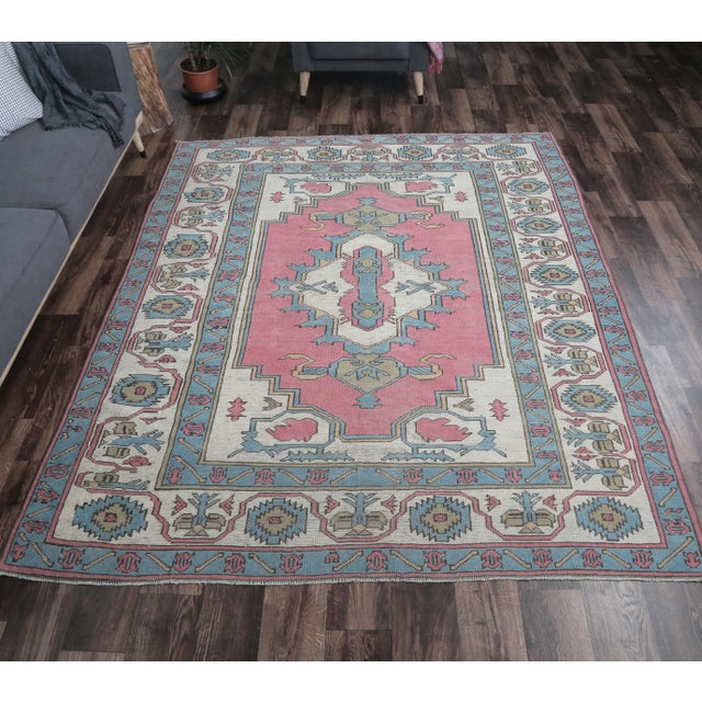 Vintage Turkish Hand-Knotted Vintage Rug is a semi-Vintage rug. '70s Eastern region of Turkey's unique rug is perfectly...