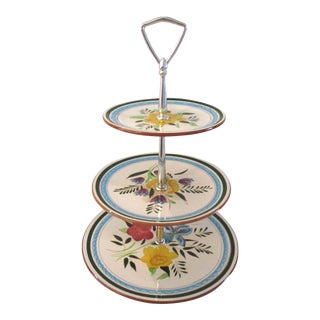 Mid-Century Stangl Pottery Floral Tidbit Tray For Sale