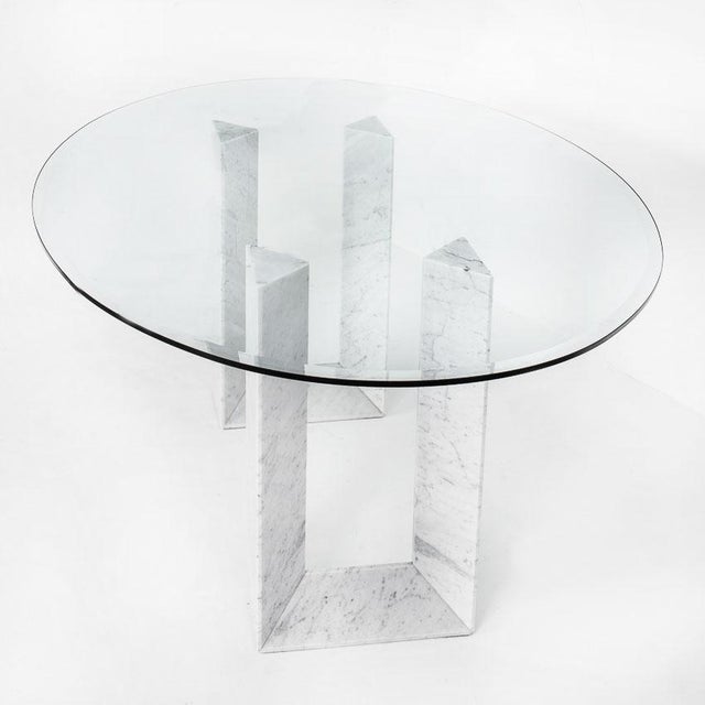 Vintage Diapason Dining Table in Carrara Marble and Glass by Cattelan Italia, 1990s For Sale - Image 9 of 16